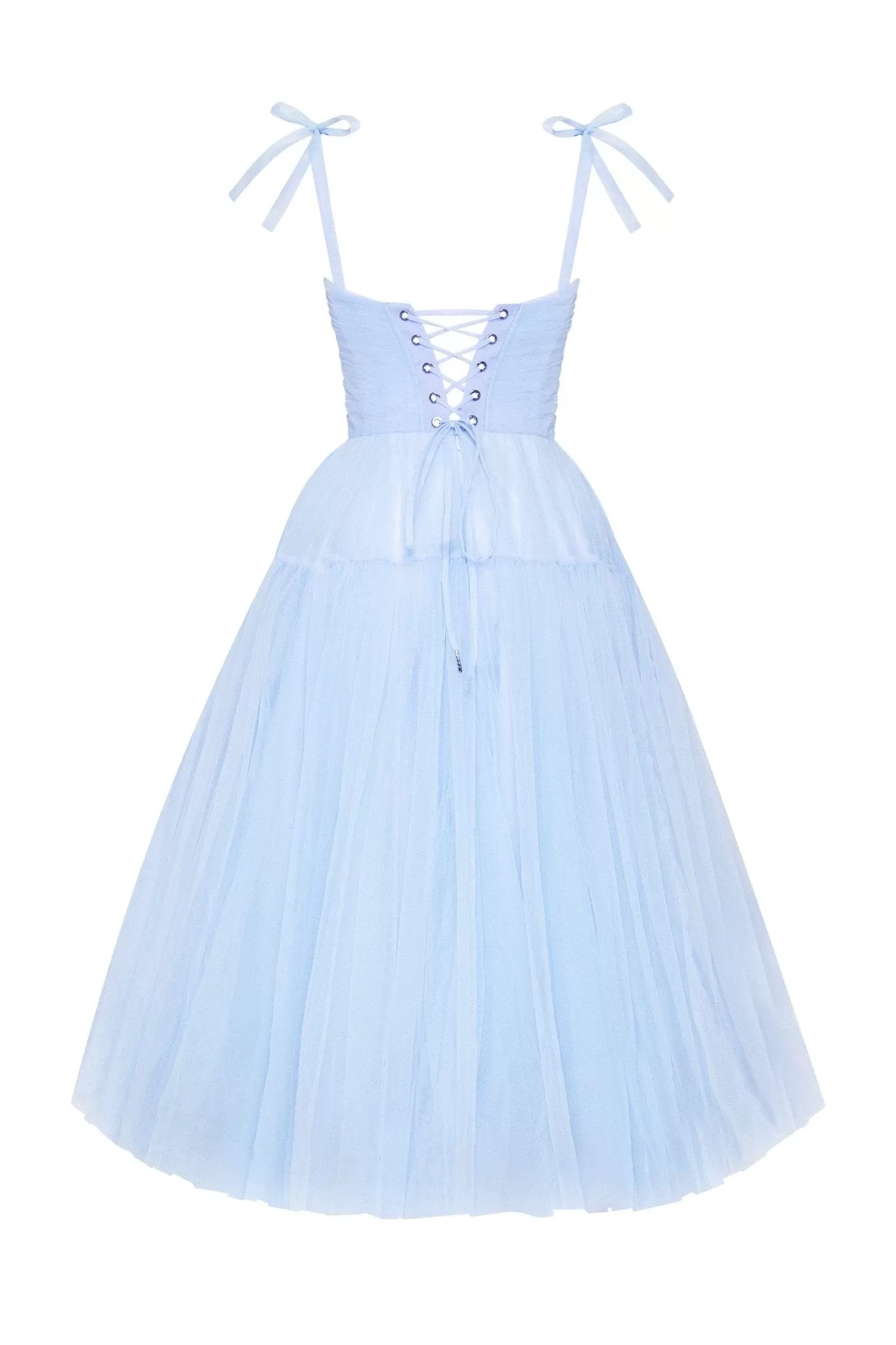 Light Blue tie-straps tulle dress