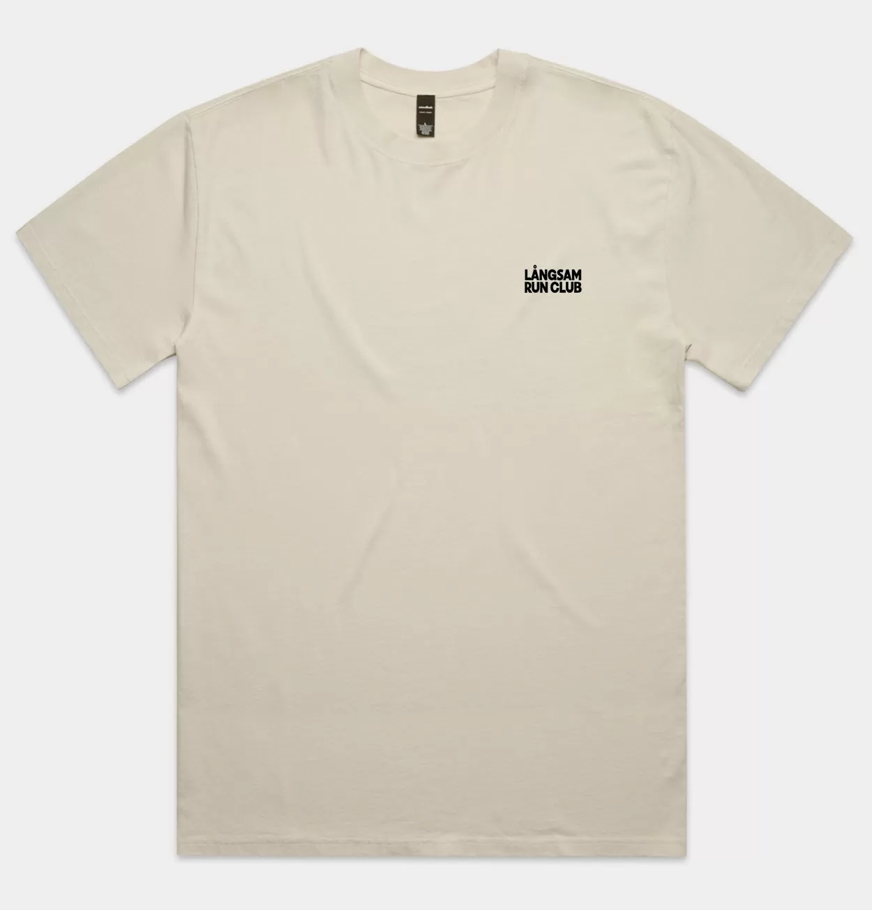 Lngsam Run Club Heavy Faded Logo T-Shirt in Ecru