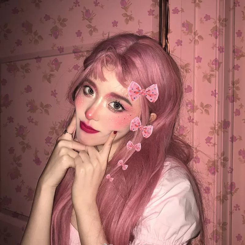 Lolita Pink Long Straight Wig AD11684