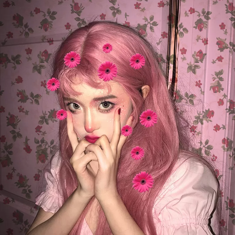 Lolita Pink Long Straight Wig AD11684