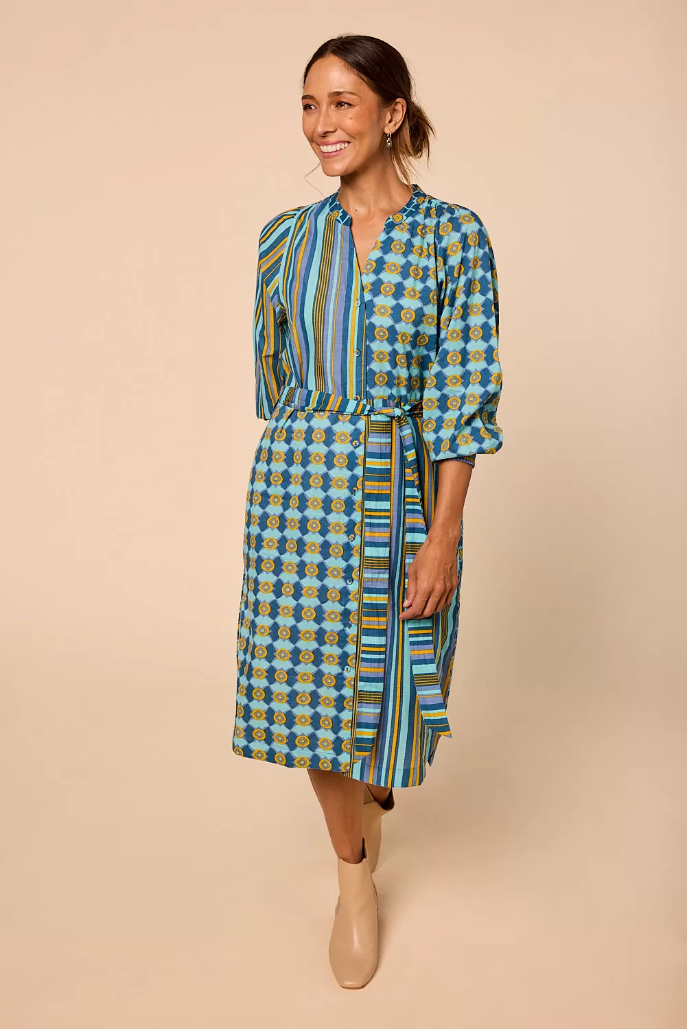 Lottie Billow Sleeve Dress in Ankara