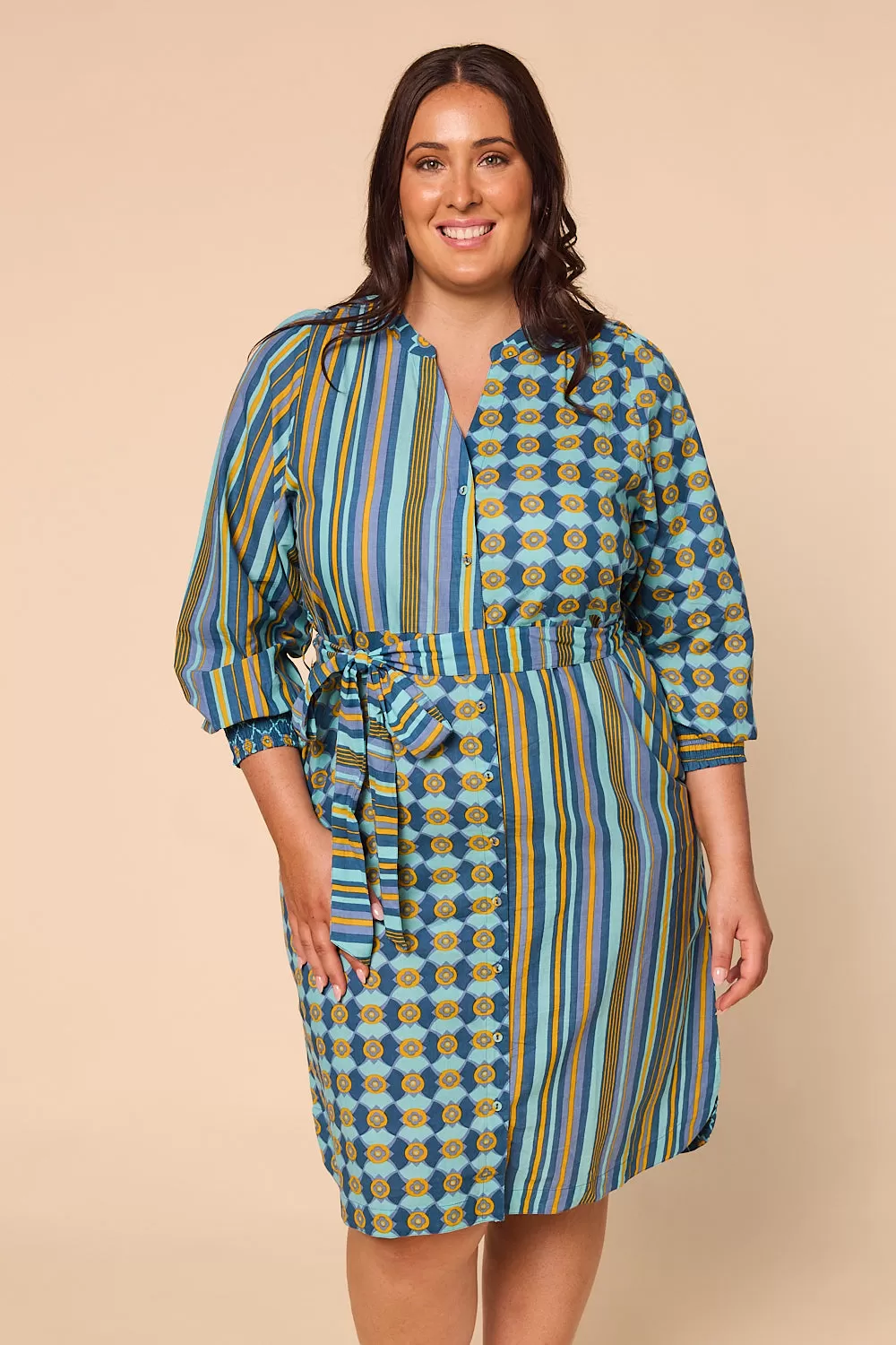 Lottie Billow Sleeve Dress in Ankara