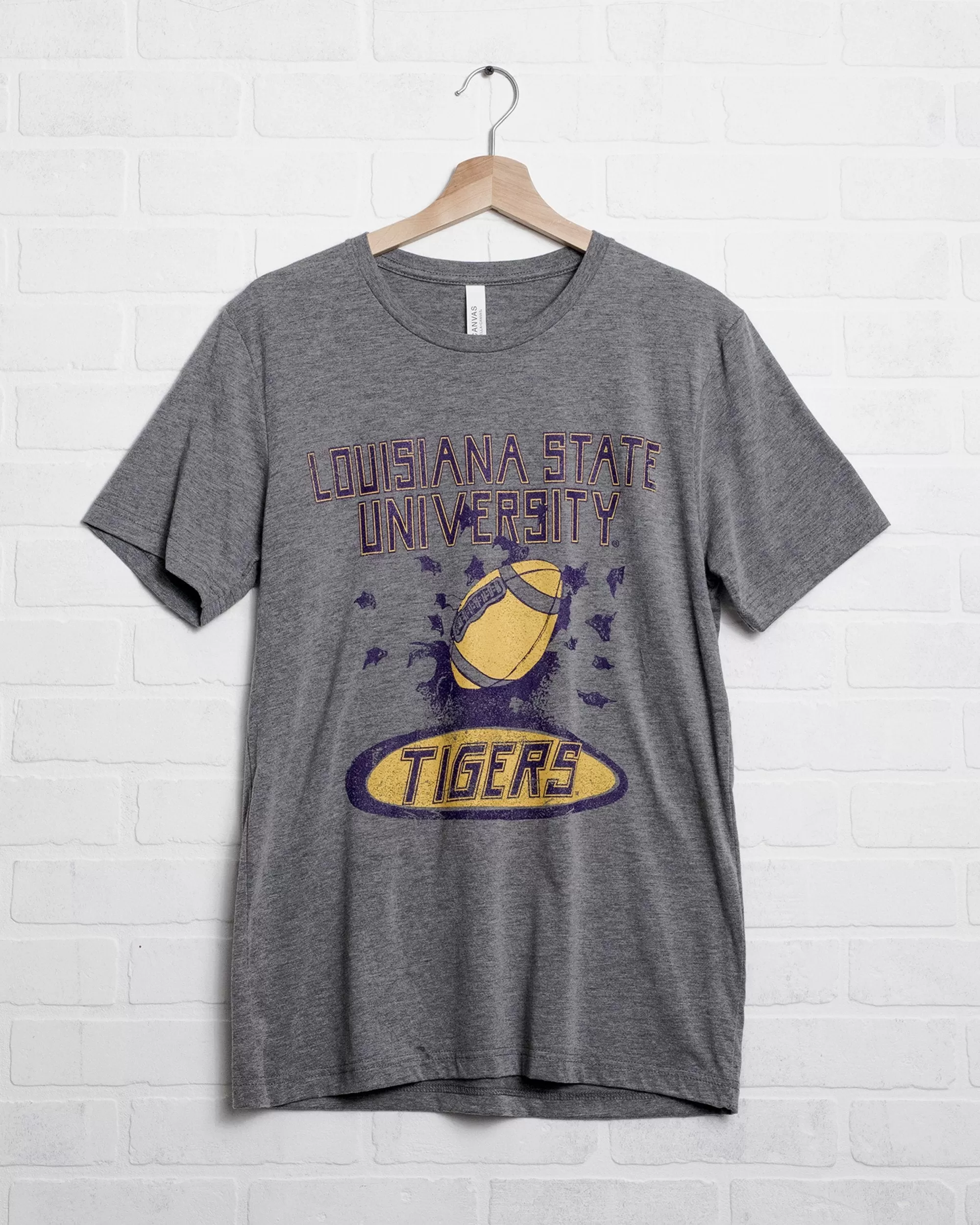 LSU Football Party Gray Tri-Blend Tee