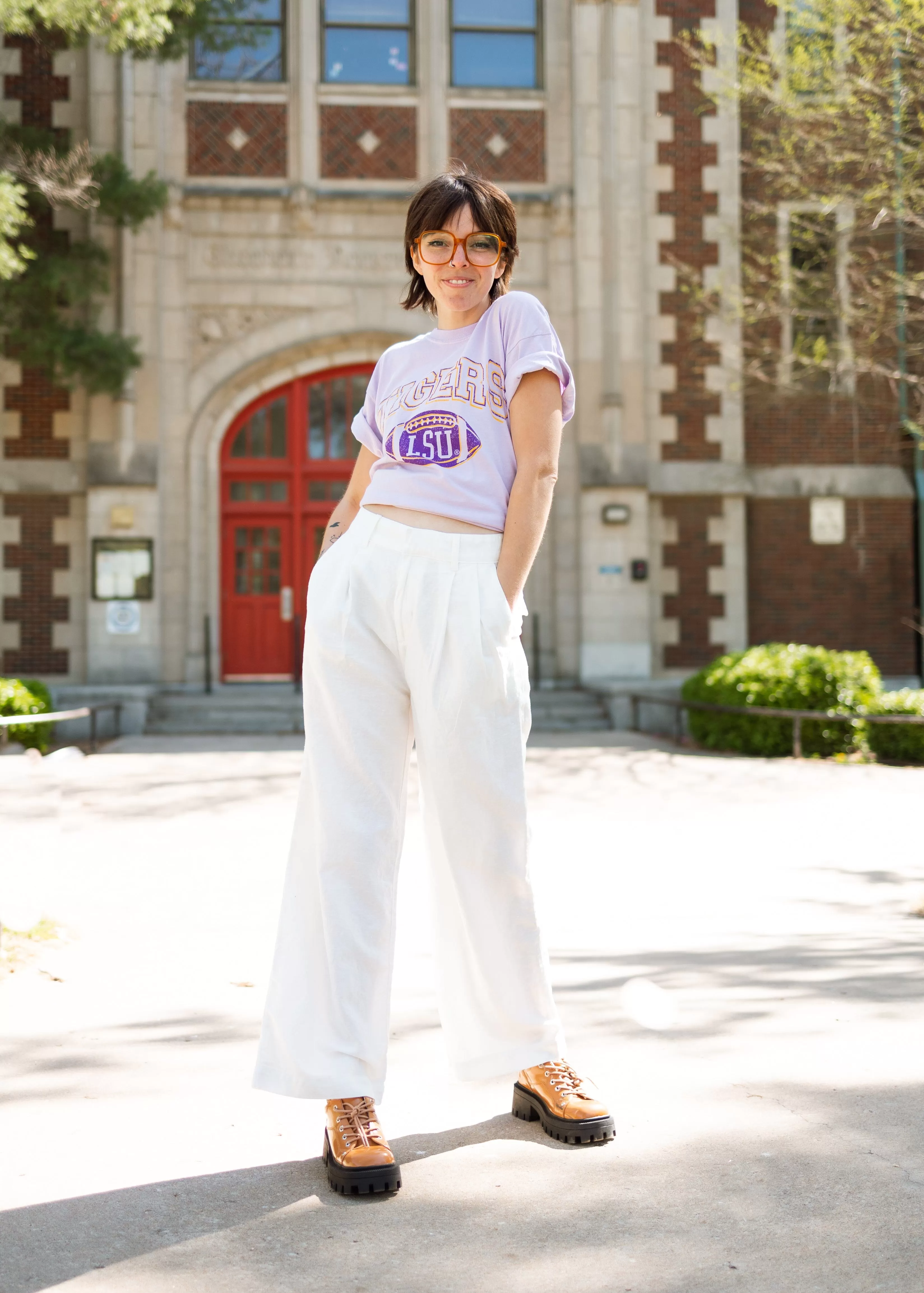 LSU Tigers Wonka Football Orchid Tee