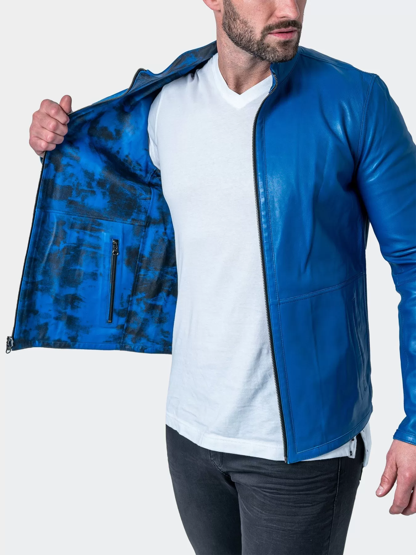 Maceoo Jacket | LEATHER LAB BLUE