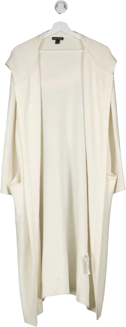 micha lounge Cream Hooded Maxi Cardigan UK S