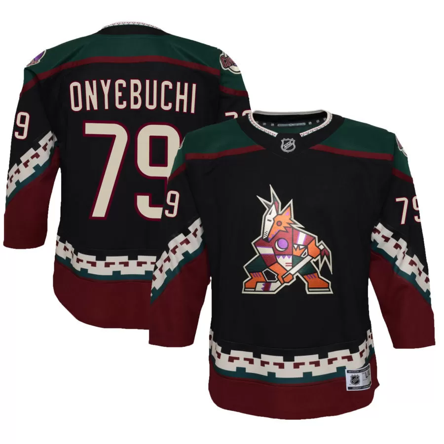 Montana Onyebuchi Arizona Coyotes Youth 2021/22 Home Premier Jersey - Black