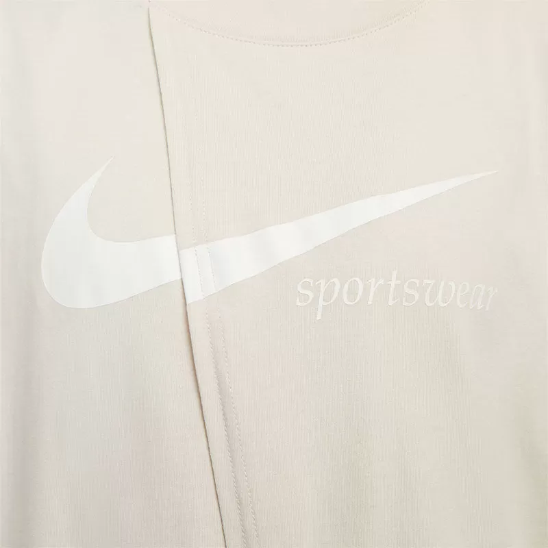 NIKE WOMENS OVERSIZED SLIT SHORT SLEEVE TOP LIGHT OREWOOD BROWN FB8345-104