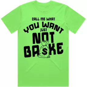 NOT BROKE : Neon Green Sneaker Tees Shirt