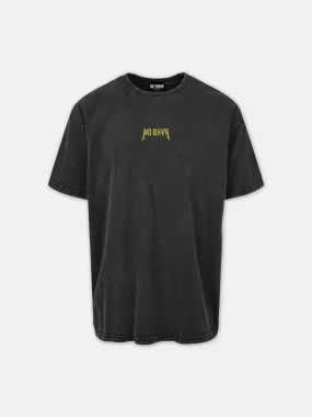 On Tour Acid Wash Yellow Print Tee (Black)