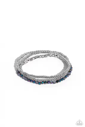 Paparazzi Backstage Beading - Silver Multi Oil Spill Bracelet