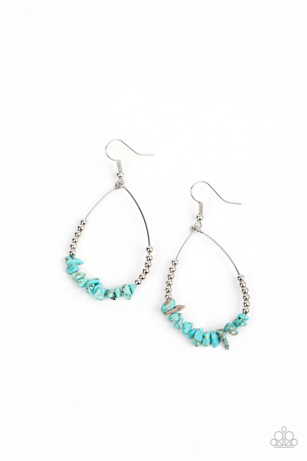 Paparazzi Earring ~ Come Out of Your SHALE - Blue Turquoise Rock Beads Earring