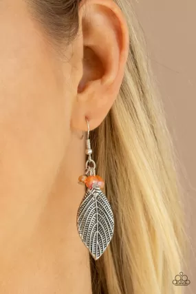 Paparazzi Earring ~ LEAF It To Fate - Orange