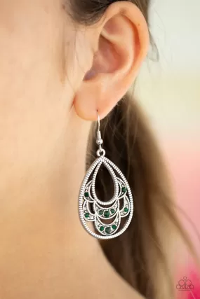 Paparazzi Malibu Macrame Green Earrings