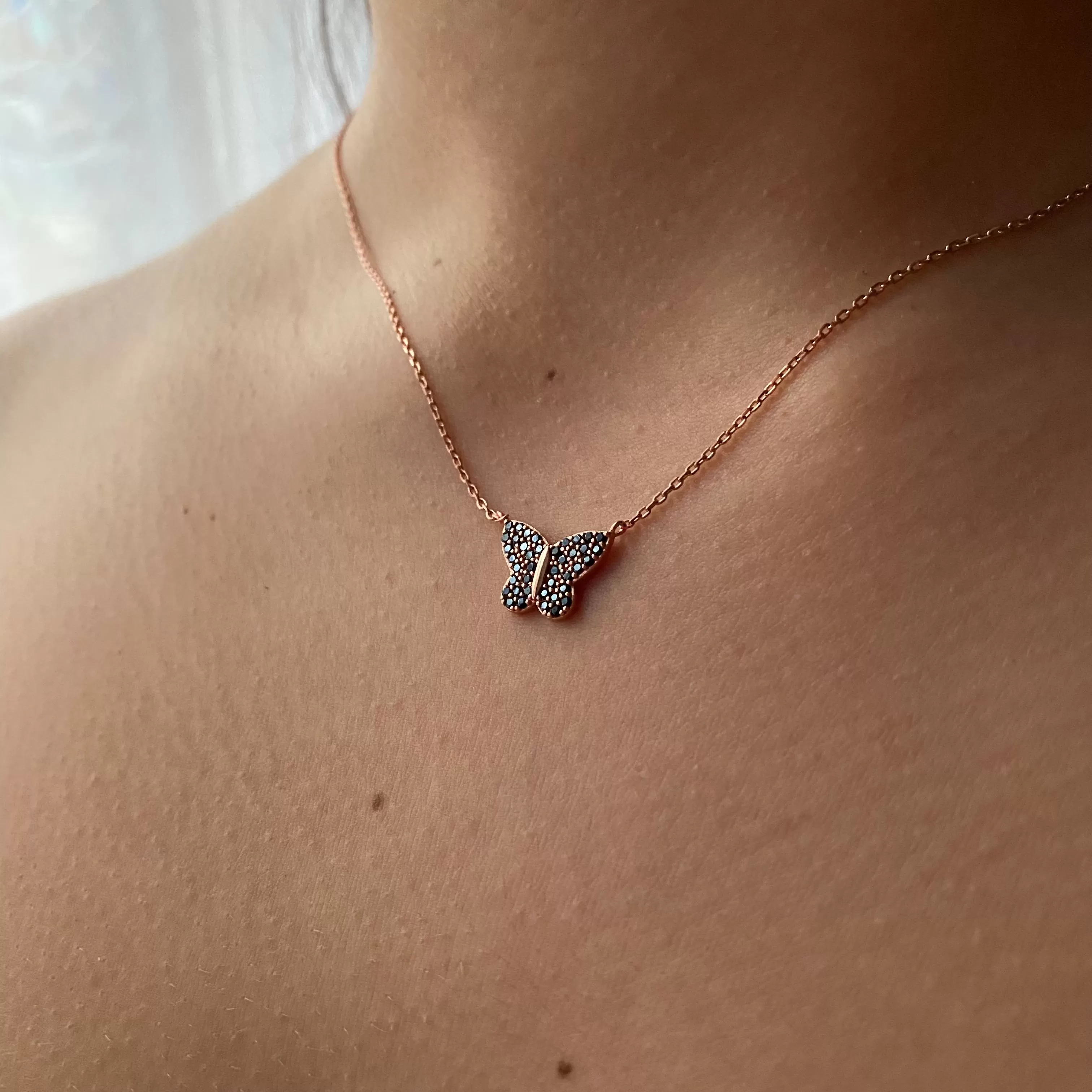 Pink Butterfly Necklace