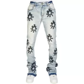 PLTKS Wreath Blue Stacked Jeans