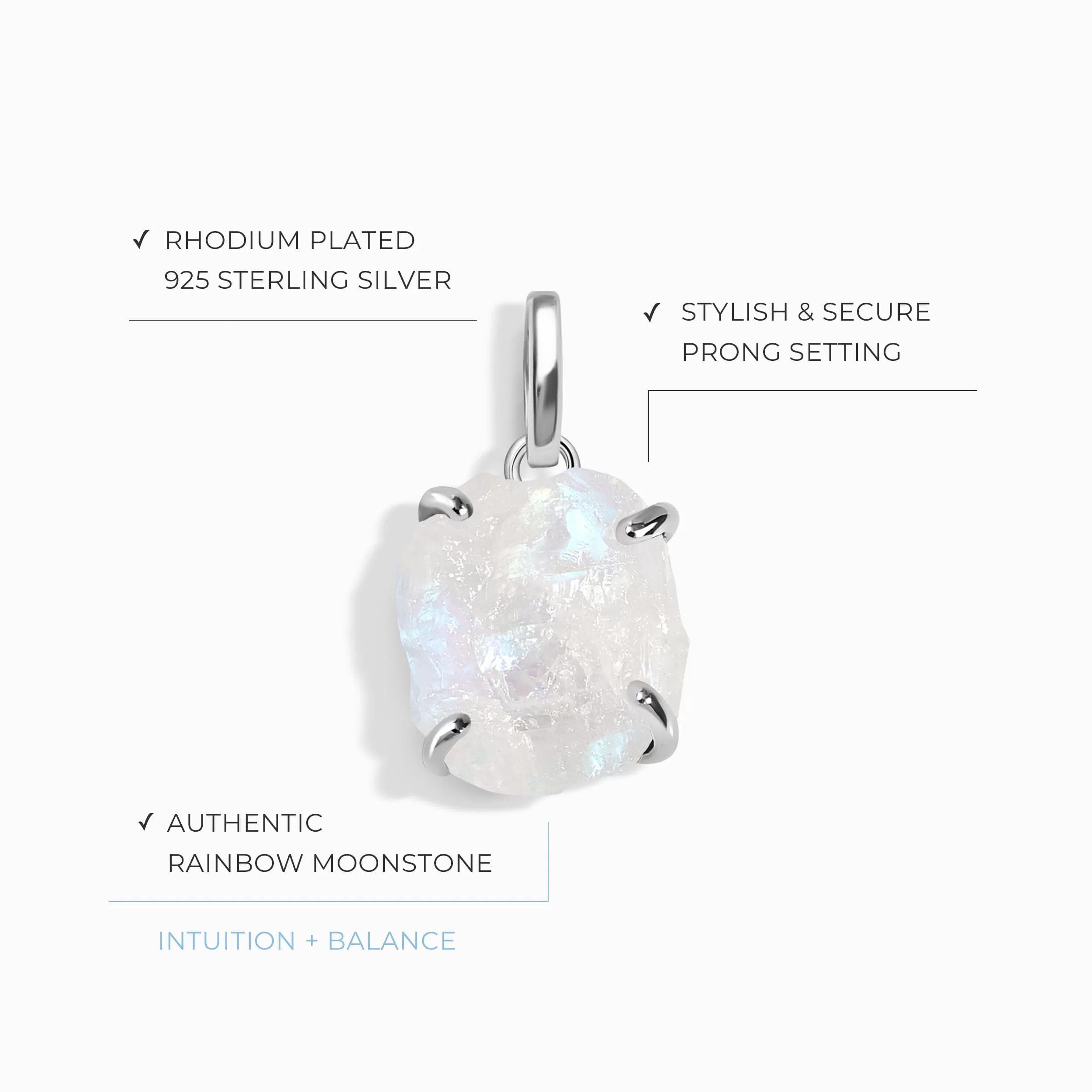 Raw Crystal Charm - Moonstone