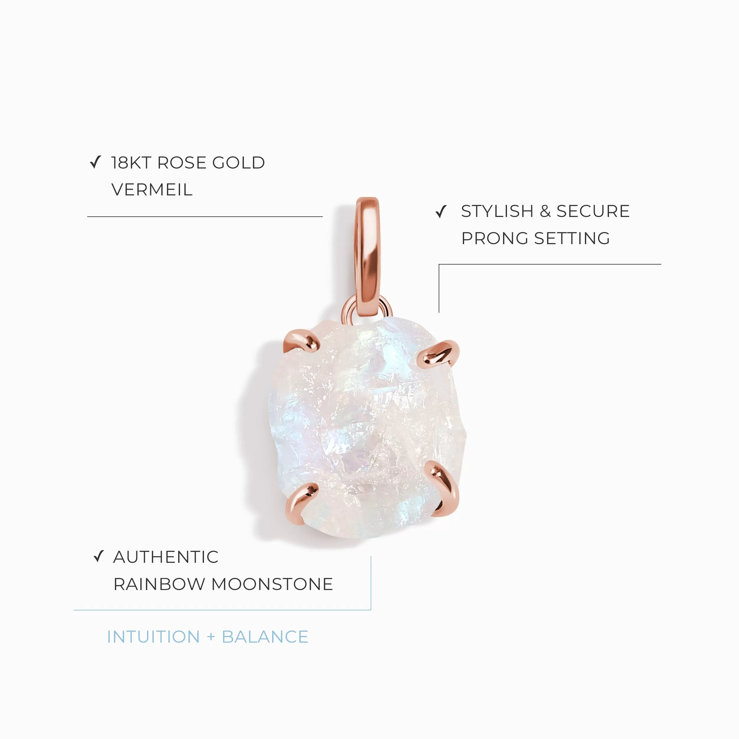 Raw Crystal Charm - Moonstone