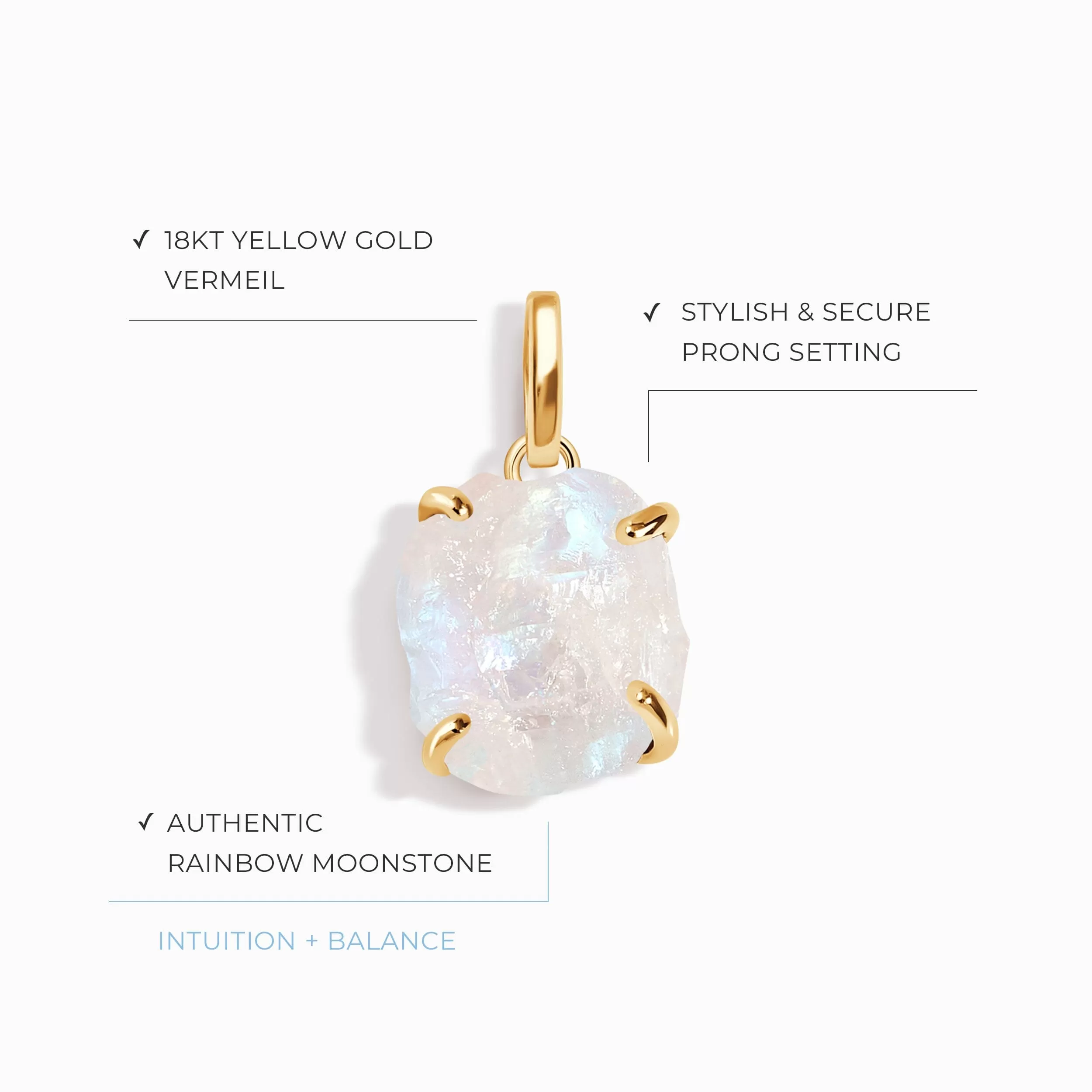 Raw Crystal Charm - Moonstone