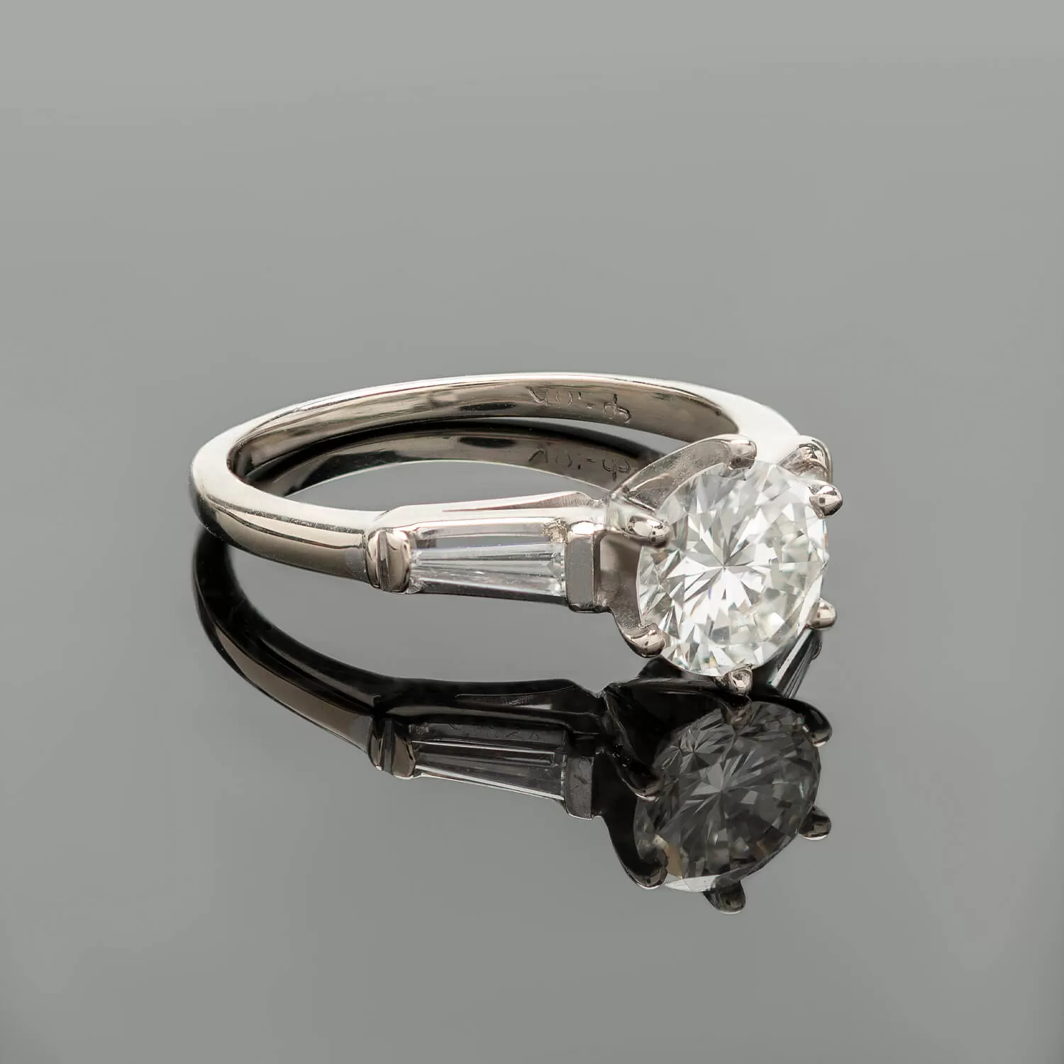 Retro 18k Diamond Engagement Ring 1.04ct Center