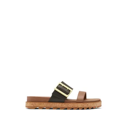 Roaming Buckle Women's Leather Slide Sandal - Velvet Tan