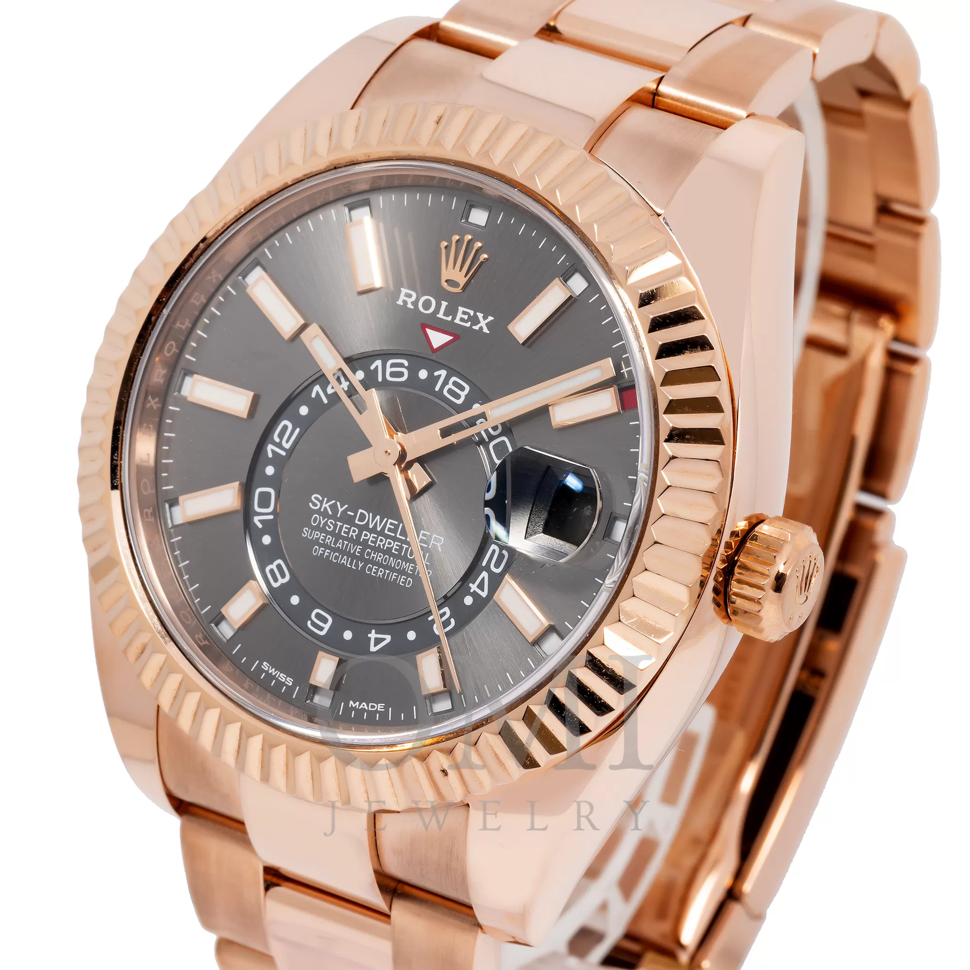 ROLEX OYSTER PERPETUAL SKY-DWELLER 336935 42MM DARK SLATE INDEX DIAL WITH ROSE GOLD OYSTER BRACELET