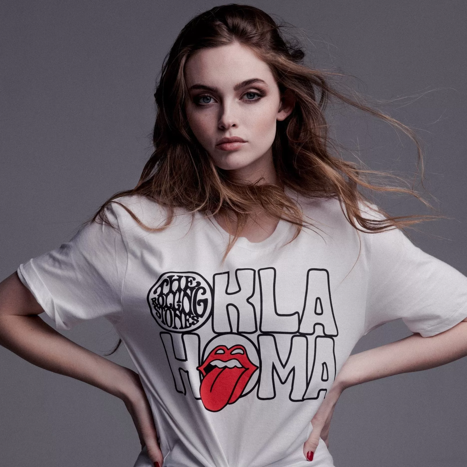 Rolling Stones Oklahoma Inside Lick White Tee