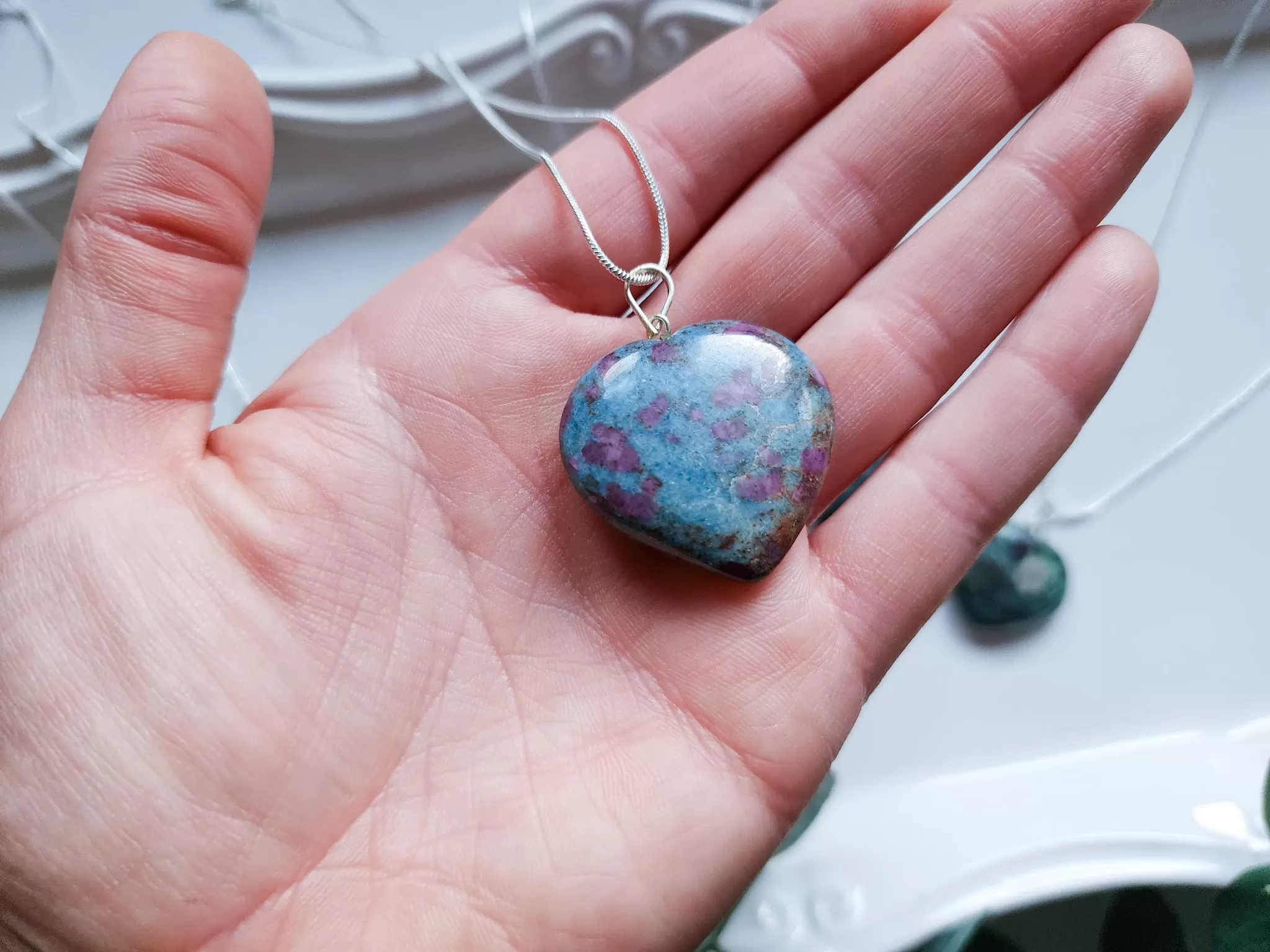 Ruby in Kyanite Heart Necklace