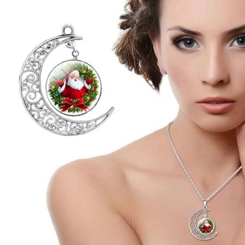 Santa Baby Glass Necklace and Earrings Set