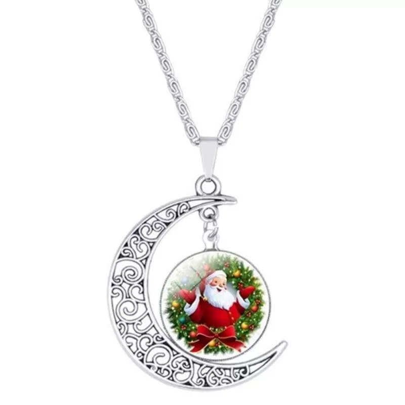 Santa Baby Glass Necklace and Earrings Set