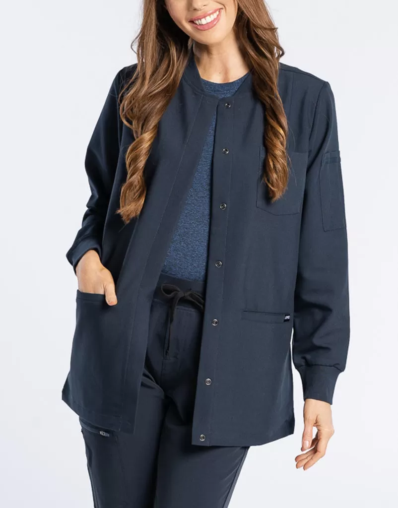 Scrub Jacket Button Up - Midnight Navy