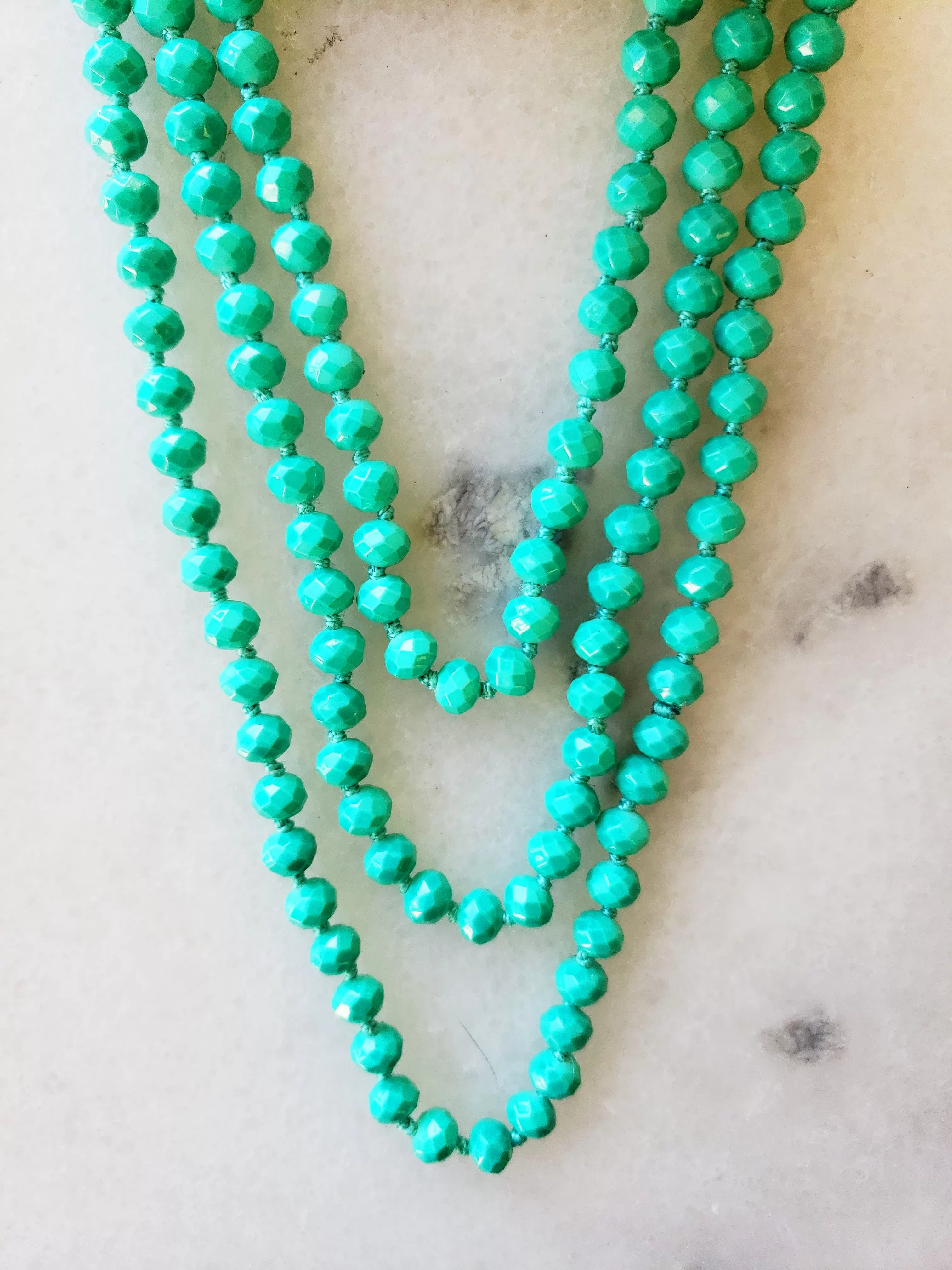 Sea Green Crystal Beaded Necklace