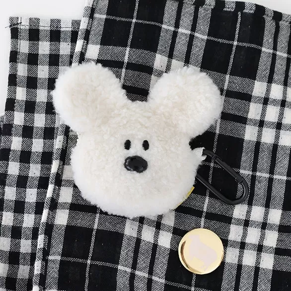 Shearling Fur Little Paper Airpods/Pro Pouches Bags Cute Purses Bags Animal Carrying Keyring