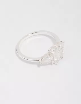 Silver Plated Oval Enchanting Ring