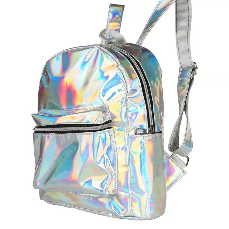 Silver Shiny Backpack