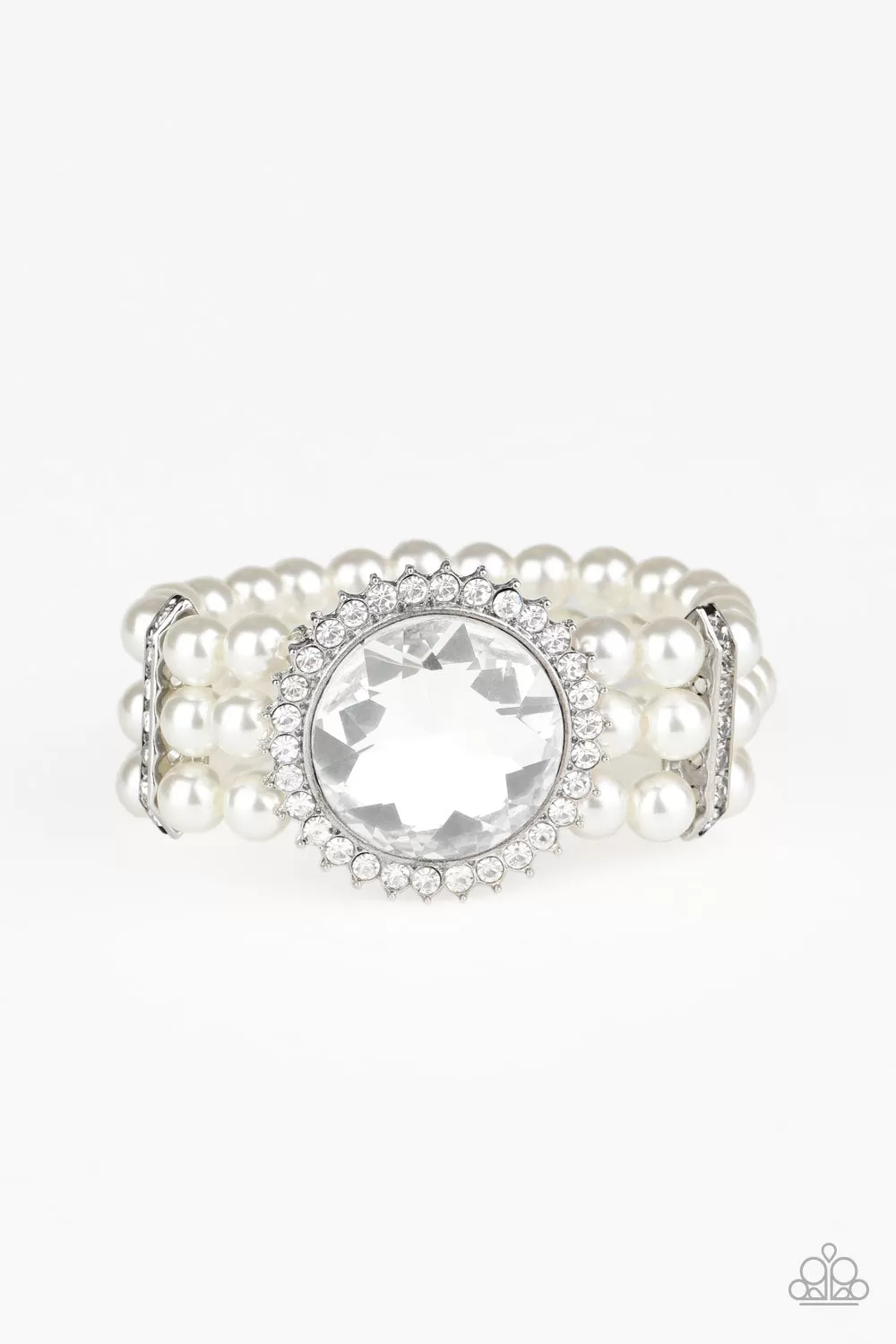 Speechless Sparkle - White Paparazzi Bracelet