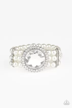 Speechless Sparkle - White Paparazzi Bracelet