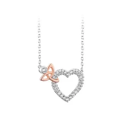 Sterling Silver Crystal Heart Necklace