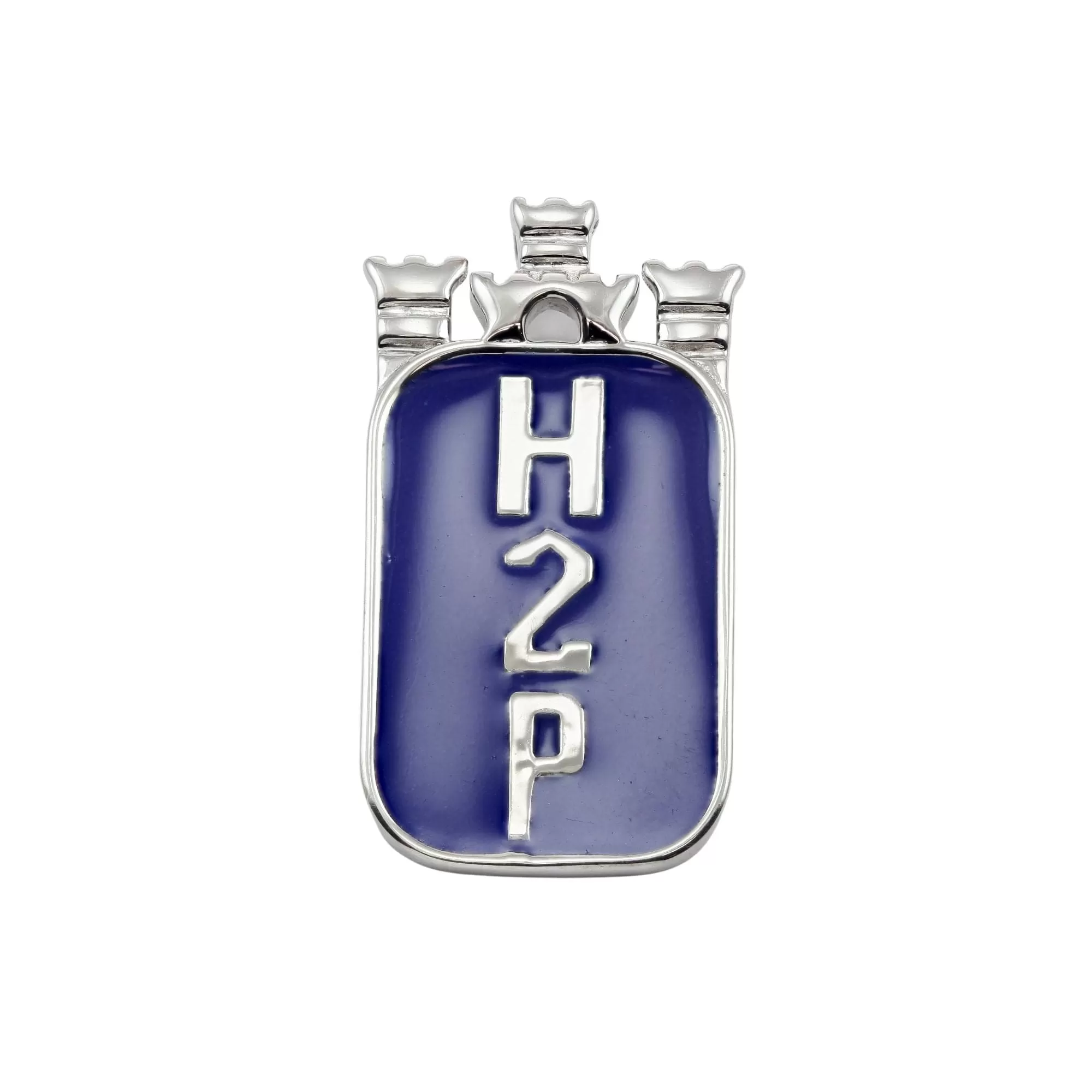 Sterling Silver Pitt H2P Blue Enamel Pendant