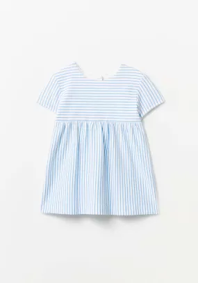 Striped Smock Dress - White