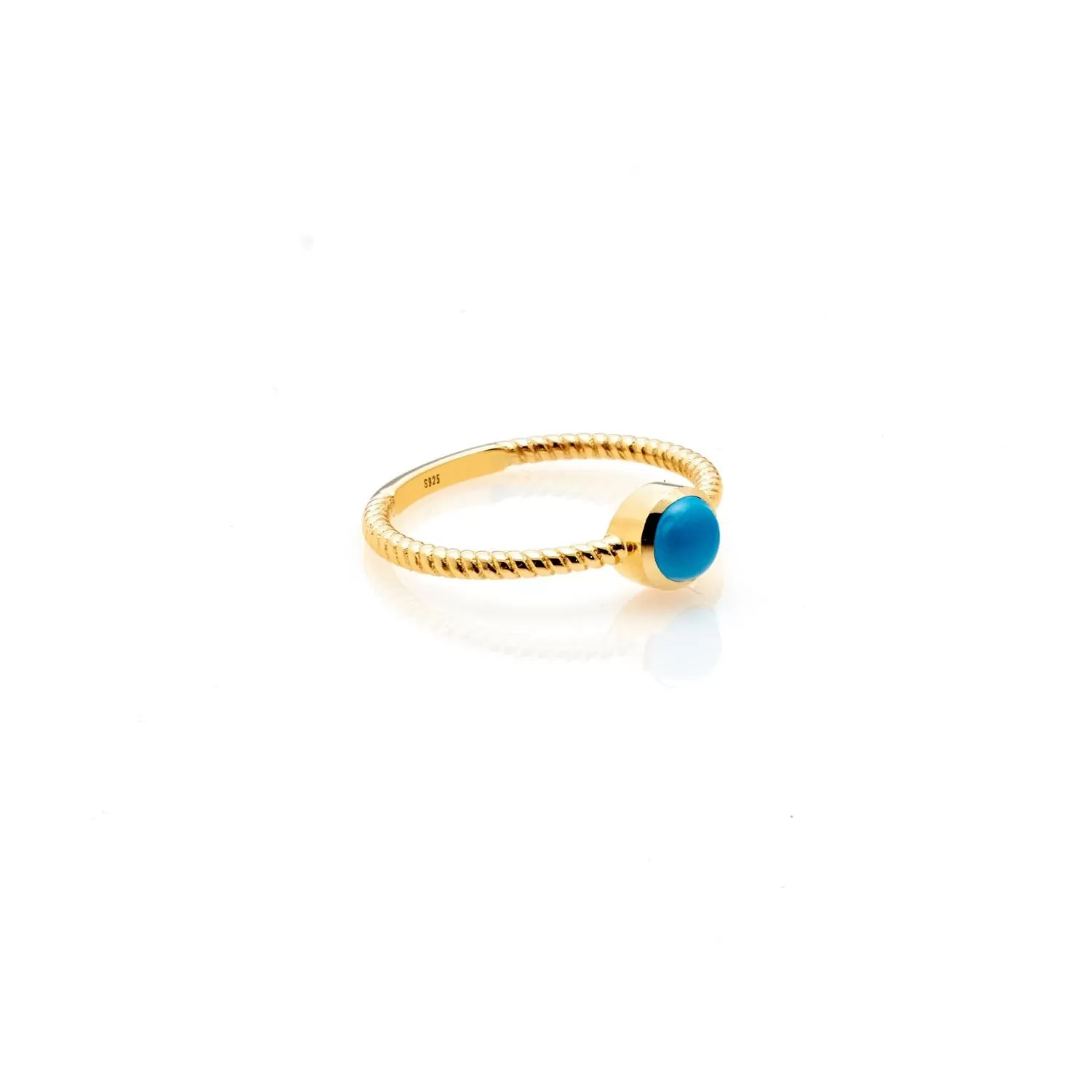 Superfine / Turquoise Rope Ring / Gold