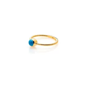 Superfine / Turquoise Rope Ring / Gold