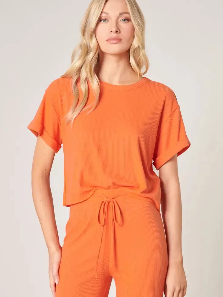 Tangelo Orange Knit Top