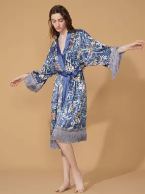 Tassels Floral Kimono Robe