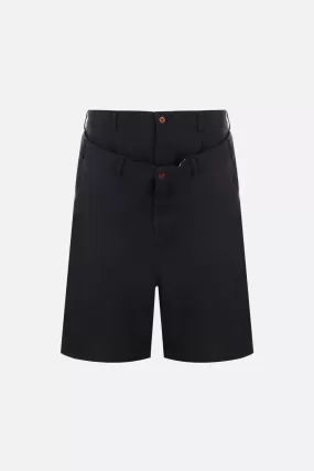 technical twill short pants with double-layer insert