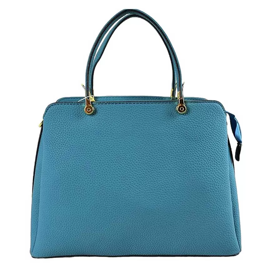 Textured Faux Leather Top Handle Tote Bag