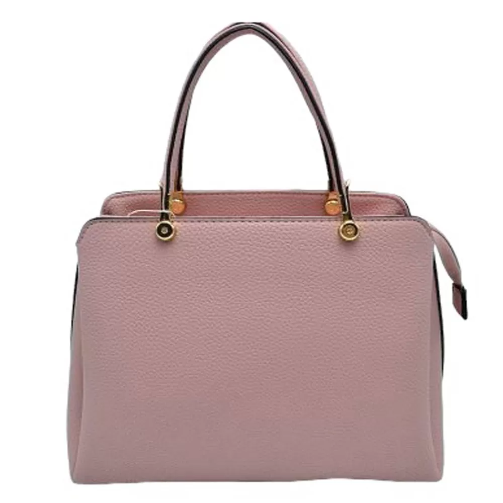 Textured Faux Leather Top Handle Tote Bag