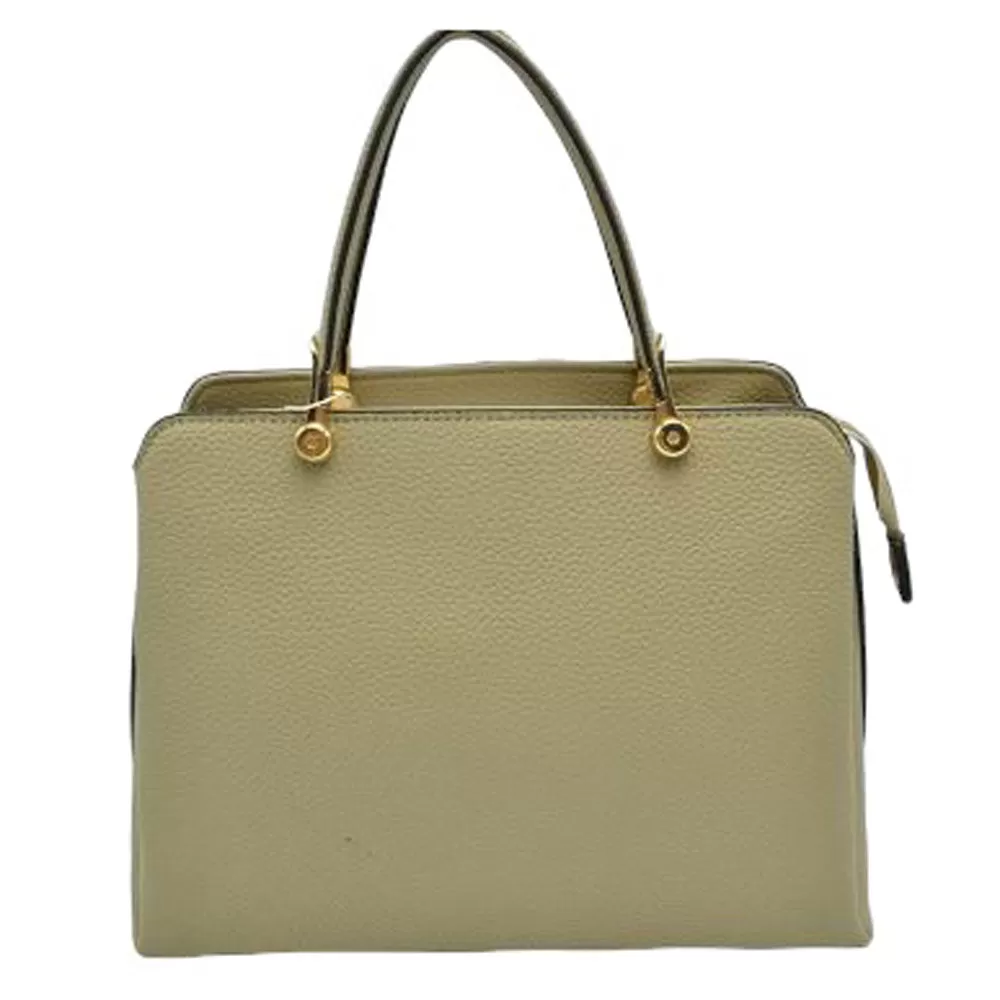 Textured Faux Leather Top Handle Tote Bag