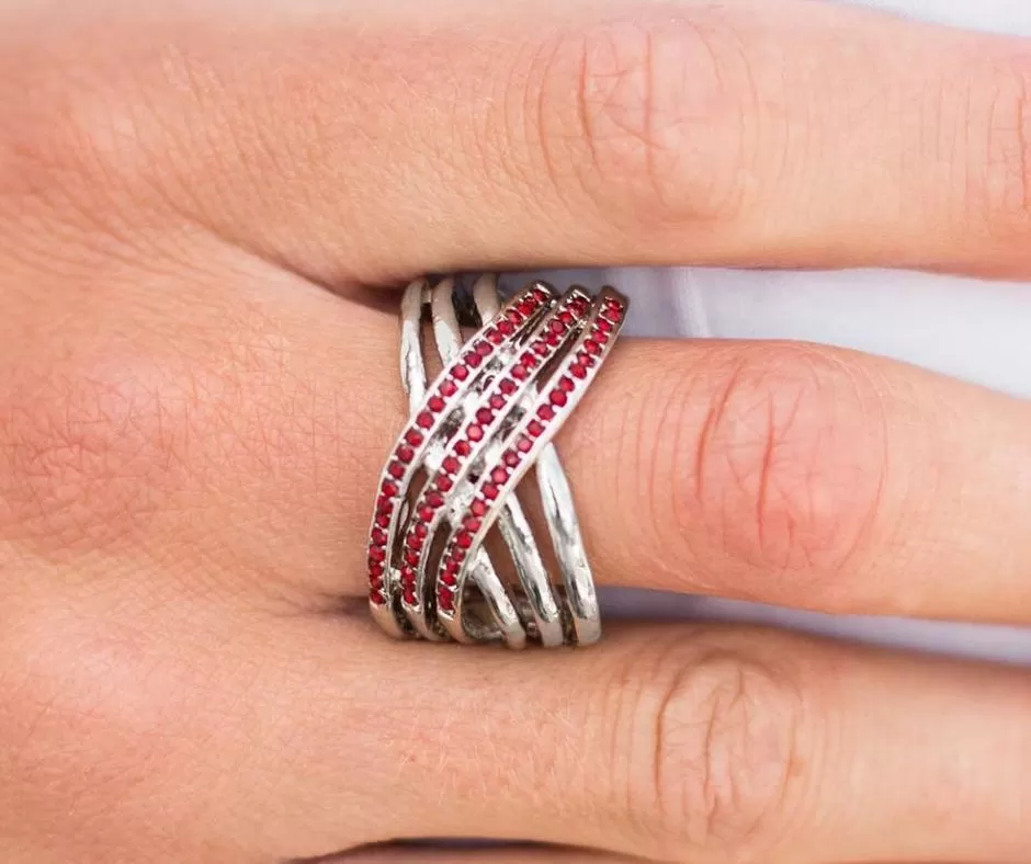 The High Dive Red Rhinestone Ring