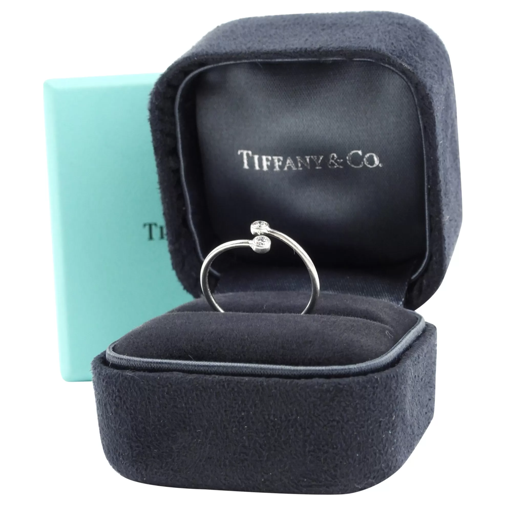 Tiffany and Co Elsa Peretti Platinum Diamond Hoop Ring - 6